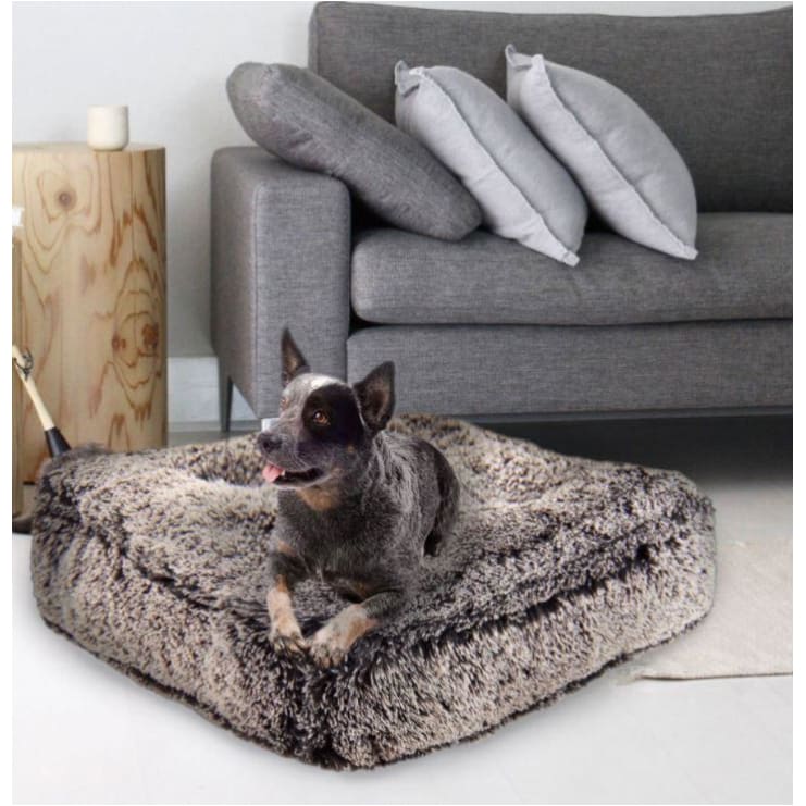 Sicilian Rectangle Frosted Willow Shag Bed BEDS, bolster dog beds, rectangle dog beds