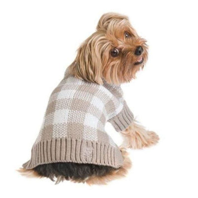 Mad For Plaid Gray Dog Sweater NEW ARRIVAL