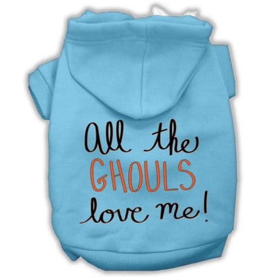 All The Ghouls Love Me Dog Hoodie clothes for small dogs, cute dog apparel, cute dog clothes, dog apparel, dog sweaters