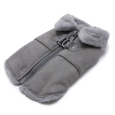 Gray Furry Runner Dog Coat Dog Apparel clothes for small dogs, COATS, cute dog apparel, cute dog clothes, dog apparel