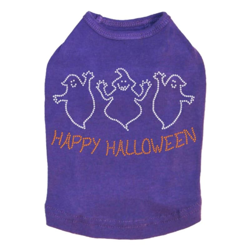 Happy Halloween Ghost Rhinestone Dog Tank Top Dog Apparel clothes for small dogs, cute dog apparel, cute dog clothes, dog apparel, MORE 