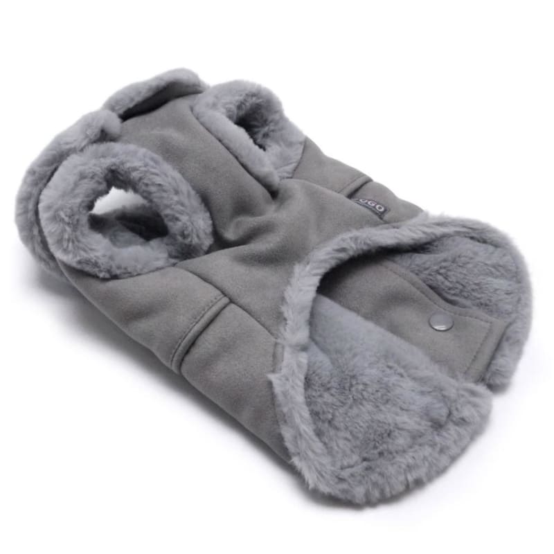 Gray Furry Runner Dog Coat Dog Apparel clothes for small dogs, COATS, cute dog apparel, cute dog clothes, dog apparel