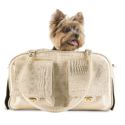 - Marlee Gold Croc Dog Carrying Bag