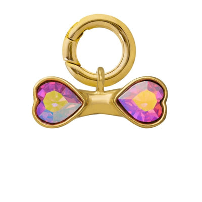 Pink Bling Bone Travel Tag Collar Charm Gold NEW ARRIVAL