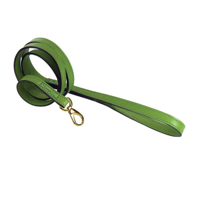 - Colony Club Italian Leather Dog Collar In Lime Green