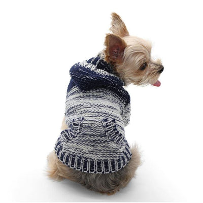 Navy Gradient Hooded Dog Sweater Dog Apparel clothes for small dogs, cute dog apparel, cute dog clothes, dog apparel, dog hoodies
