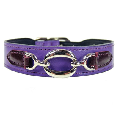 Hartman Italian Leather Dog Collar In Grape & Burgundy Pet Collars & Harnesses genuine leather dog collars, luxury dog collars, MADE TO 