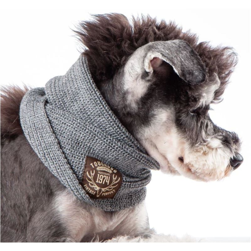 - Touchdog Heavy Knitted Gray Winter Dog Scarf NEW ARRIVAL