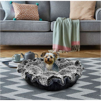Gravel Stone and Midnight Frost Cuddle Pod burrow beds for dogs, dog nest, dog snuggle beds