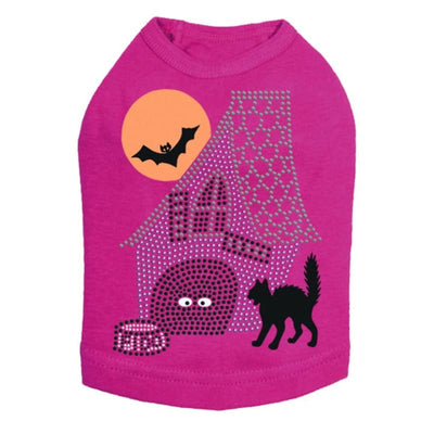 Haunted House Rhinestone Dog Tank Top Dog Apparel clothes for small dogs, cute dog apparel, cute dog clothes, dog apparel, MORE COLOR 