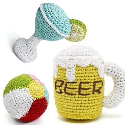 - Happy Hour Crochet Squeaker Dog Toy Collection NEW ARRIVAL