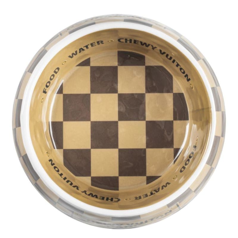 Checker Chewy Vuiton Bowls & Mat NEW ARRIVAL