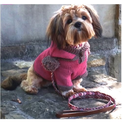 - The Taylor - Pink Hand Knit Dog Hoodie