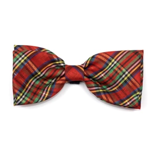 - Holiday Red Lurex Plaid Bow Tie