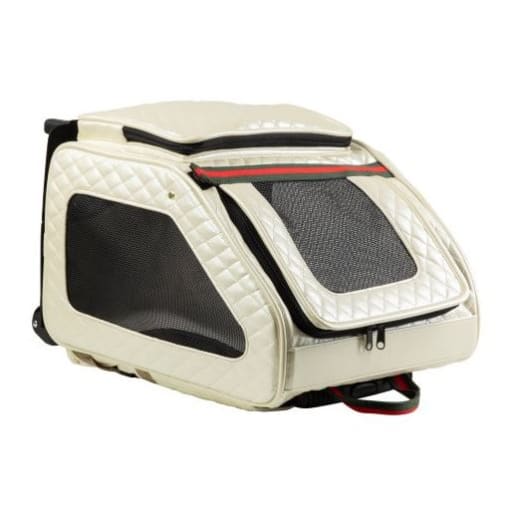 Rio Ivory Quilted 3-in-1 Dog Carrier On Wheels Pet Carriers & Crates dog carriers, luxury dog carrier on wheels, luxury dog carriers, luxury