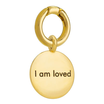 I Am Loved Travel Tag Collar Charm Gold NEW ARRIVAL
