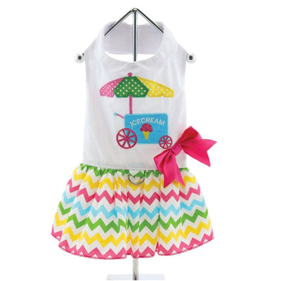 - Ice Cream Cart Dog Dress With Matching Leash New Arrival