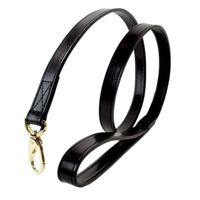 Belmont Italian Leather Dog Collar In Jet Black & Gold Pet Collars & Harnesses genuine leather dog collars, luxury dog collars