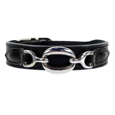Hartman Italian Leather Dog Collar In Jet Black & Nickel Pet Collars & Harnesses genuine leather dog collars, luxury dog collars, MADE TO 