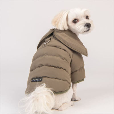 Khaki Sailor Harness Coat Dog Apparel clothes for small dogs, cute dog apparel, cute dog clothes, dog apparel, dog harnesses