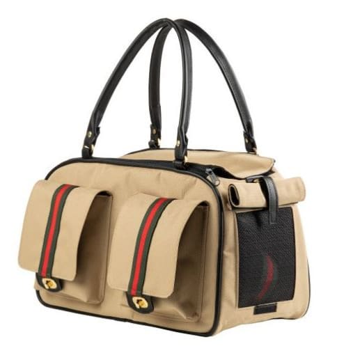Marlee 2 Khaki Stripe Dog Carrying Bag Pet Carriers & Crates luxury dog carriers, luxury dog purse carriers, NEW ARRIVAL