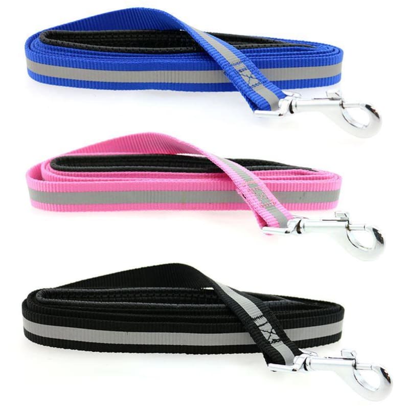 Reflective Nylon Dog Leash with Soft Grip Handle dog leashes, MORE COLOR OPTIONS