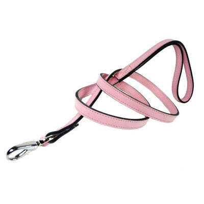 - Haute Couture Art Deco Dog Collar in Sweet Pink & Nickel genuine leather dog collars HARTMAN & ROSE luxury dog collars