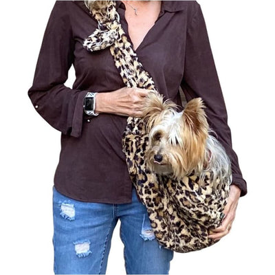 Adjustable Leopard FurBaby Sling Dog Carrier Pet Carriers & Crates dog carriers, dog carriers backpack, dog carriers slings, dog purse 