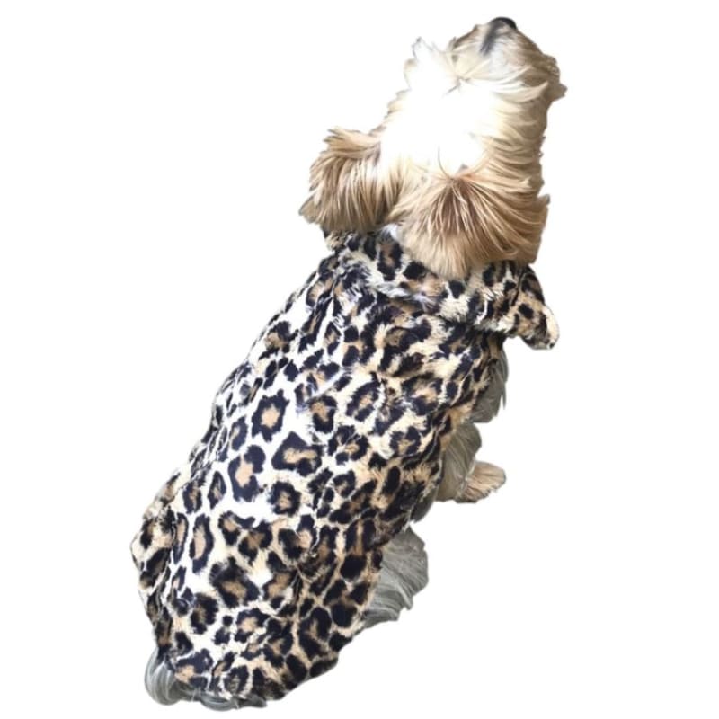 Bella Leopard Faux Fur Dog Coat new arrivals