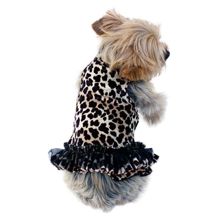 - Velvet Leopard Print Movie Star Tutu Dress