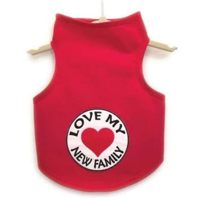 I Love My New Family Dog Tank Top clothes for small dogs, cute dog apparel, cute dog clothes, dog apparel, dog sweaters