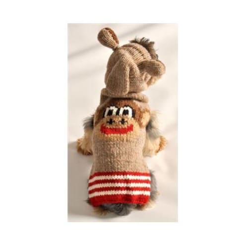 - Hand-Knit Wool Monkey Hoodie For Dogs Sweaters