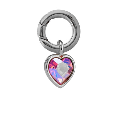 Mini Me Pink Heart Collar Charm Silver NEW ARRIVAL
