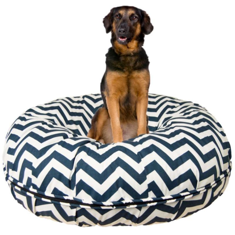 Navy Wave Outdoor Bagel Bed bagel beds for dogs, cute dog beds, donut beds for dogs, NEW ARRIVAL