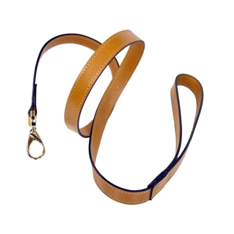 - Horse & Hound Italian Leather Dog Collar in Natural genuine leather dog collars HARTMAN & ROSE luxury dog collars
