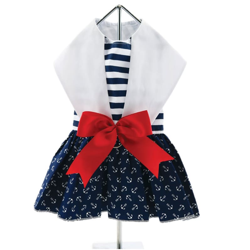 - Nautical Dog Dress With Matching Leash New Arrival