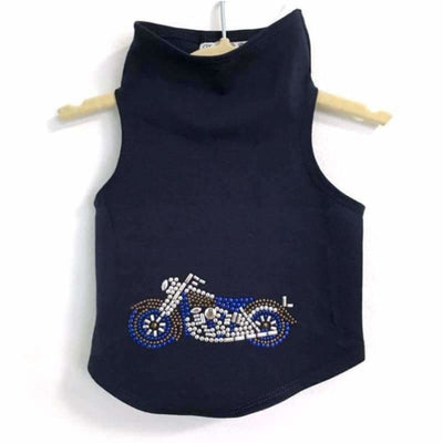 Blue Motorcycle Dog Tank Top clothes for small dogs, cute dog apparel, cute dog clothes, dog apparel, dog sweaters