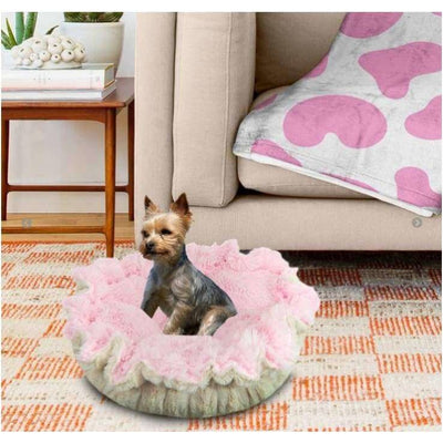 Bubble Gum and Natural Beauty Cuddle Pod burrow beds for dogs, dog nest, dog snuggle beds