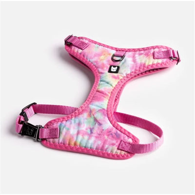 Pink Tye Dye Poplin Dog Harness