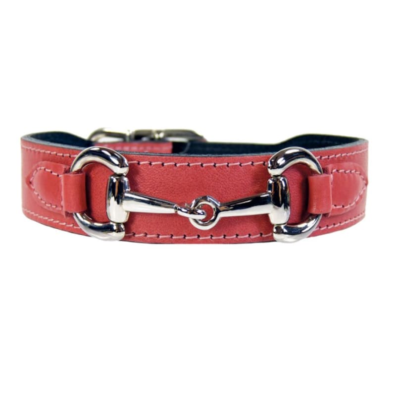Belmont Italian Leather Dog Collar In Petal Pink & Nickel Pet Collars & Harnesses genuine leather dog collars, luxury dog collars, NEW 