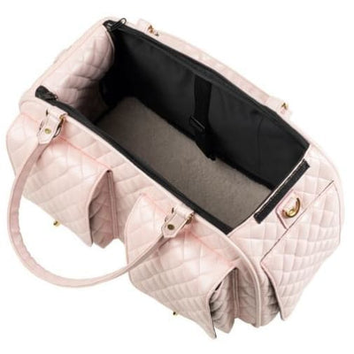 Marlee 2 Blush Pink Quilted Dog Carrying Bag Pet Carriers & Crates luxury dog carriers, luxury dog purse carriers