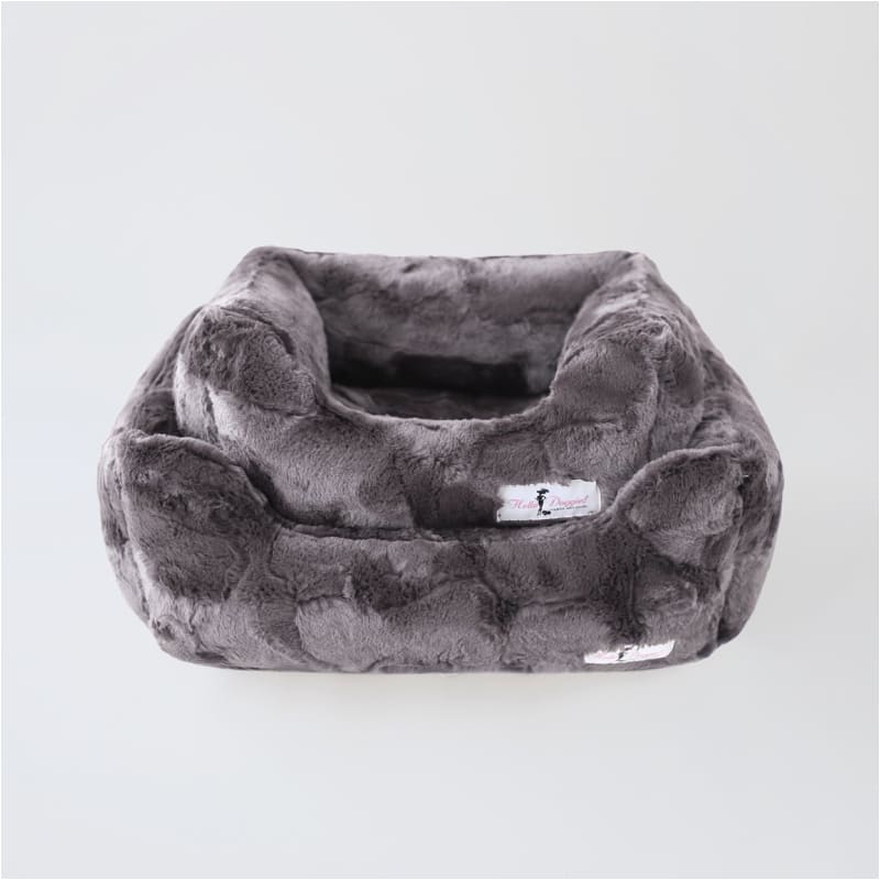Luxe Dog Bed in Pewter bolster beds for dogs, luxury dog beds, memory foam dog beds, orthopedic dog beds