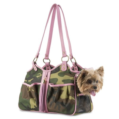 - Metro Camo & Pink Leather Dog Carrying Bag