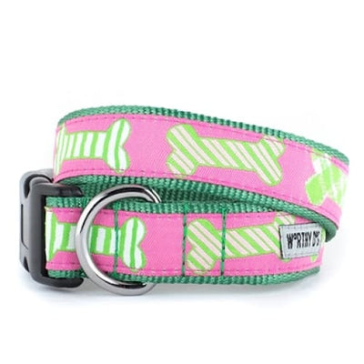 - Preppy Bones Pink Collar & Leash Collection New Arrival Worthy Dog
