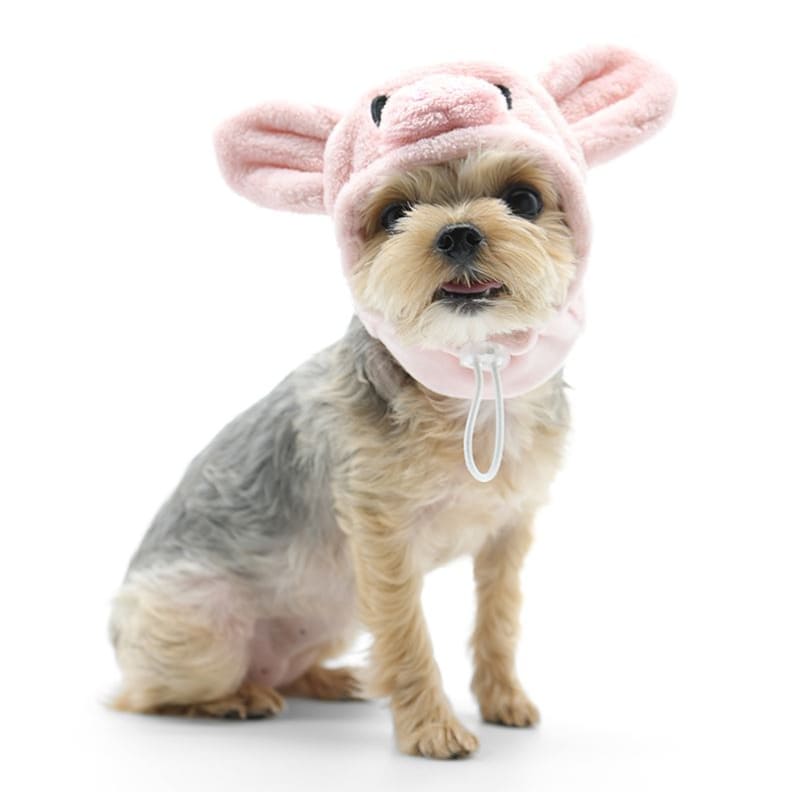 Furry Piggy Dog Hat clothes for small dogs, cute dog apparel, cute dog clothes, dog apparel, DOG HATS