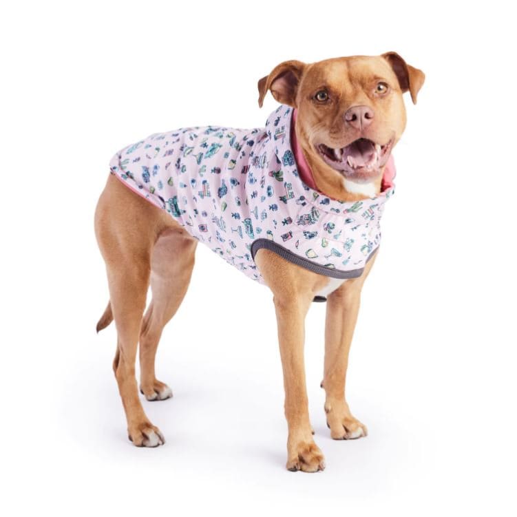 Pink Elasto-Fit Reversible Raincoat Dog Apparel