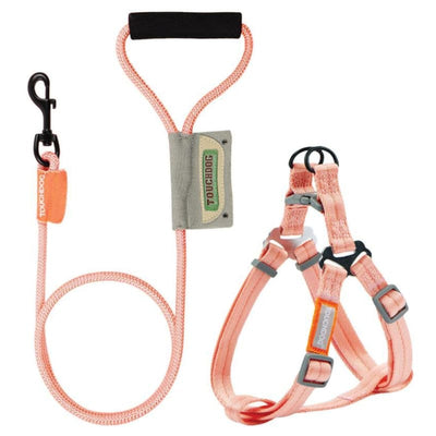 Touchdog® Pink Macaron 2-in-1 Durable Nylon Harness & Leash Set NEW ARRIVAL