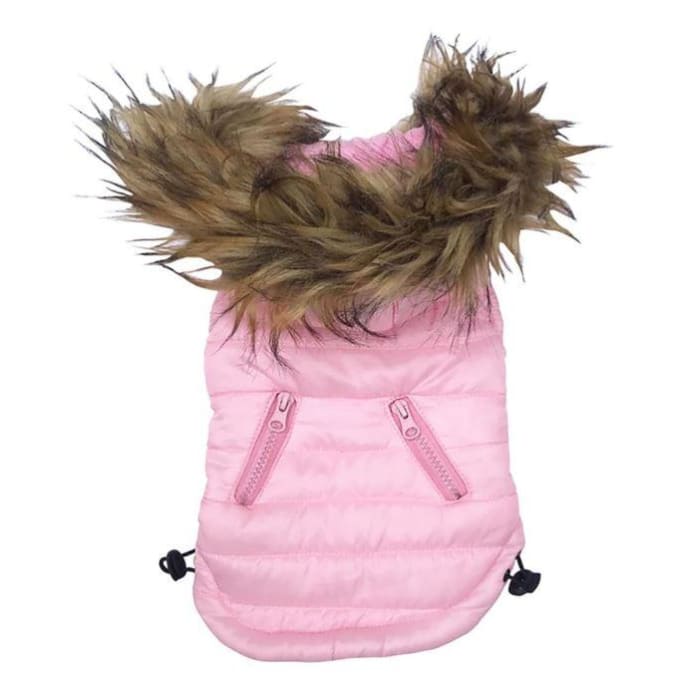 Pink Ski Bunny Puffer Dog Coat with Detachable Hood – Ruff Houzin