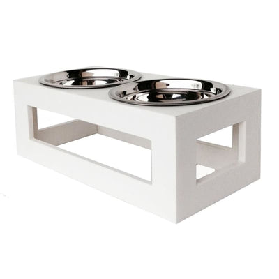 - Porchside Outdoor Double Diner Dog Feeder White NEW ARRIVAL
