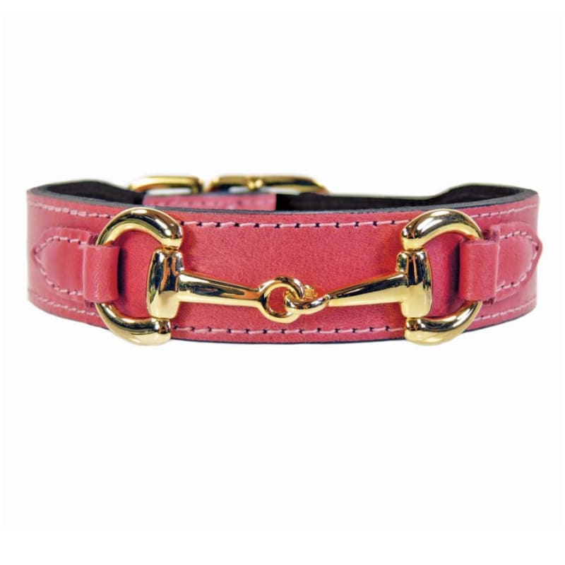 Belmont Italian Leather Dog Collar In Petal Pink & Gold Pet Collars & Harnesses genuine leather dog collars, luxury dog collars, NEW ARRIVAL